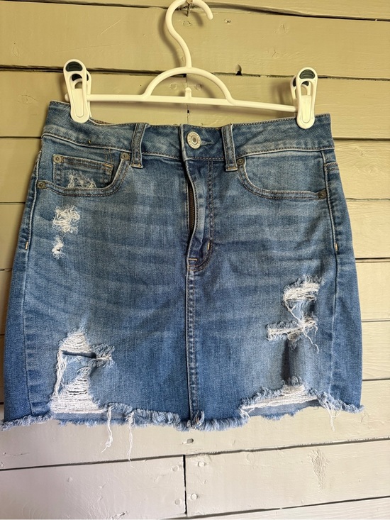 American Eagle Outfitters Dresses & Skirts - American Eagle Outfitters Distressed Blue Denim Mini Skirt